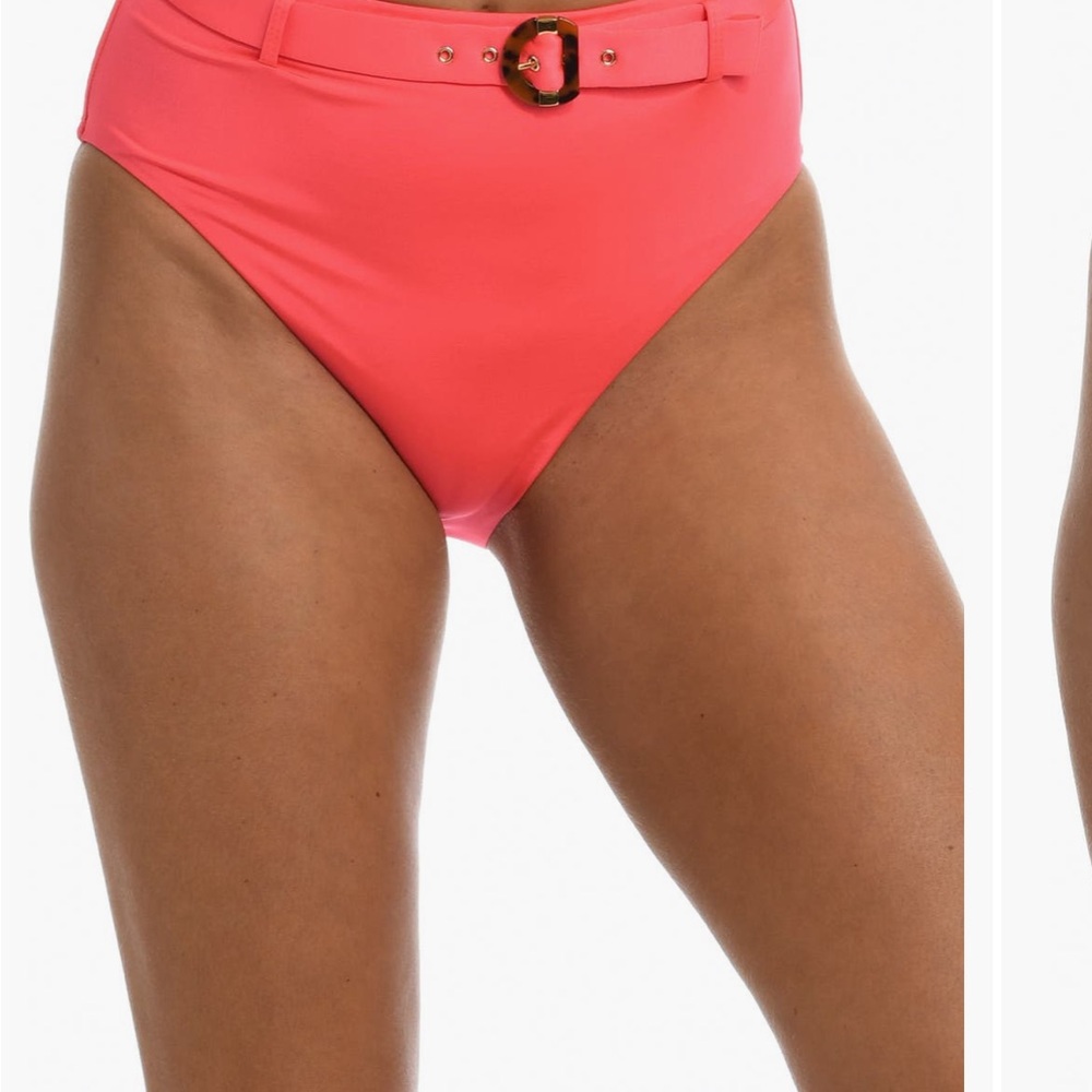 High Waist Coral Belted Women's Shorts